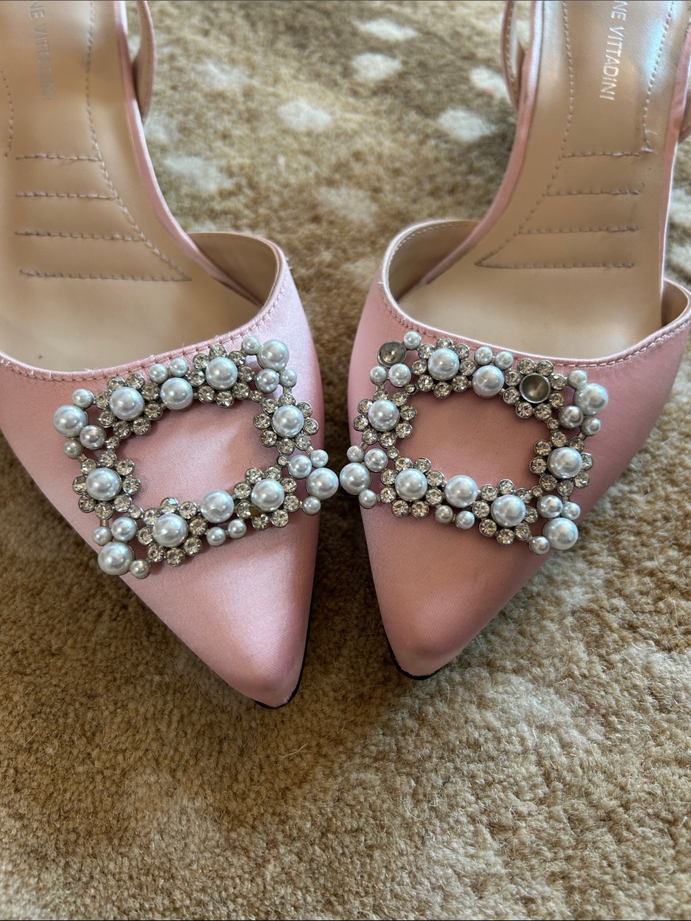 Adrienne Vittadini Pink Embellished Heels - Picture 2 of 9